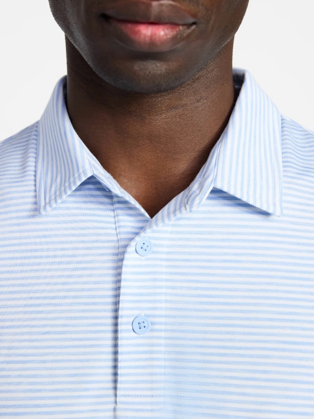 NWT George Blue Striped performance polo shirt sleeve